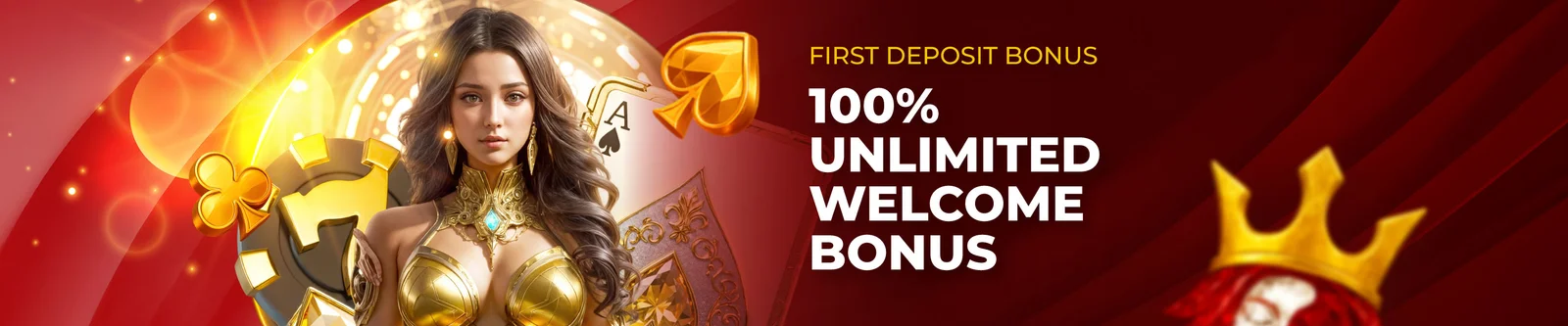 100% unlimited welcome bonus